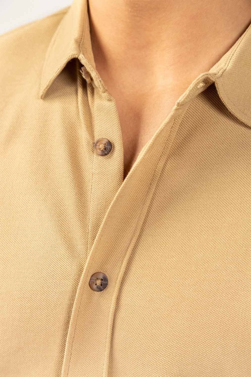 Knitted Khaki Shirt HS-CS-KNIT-D12