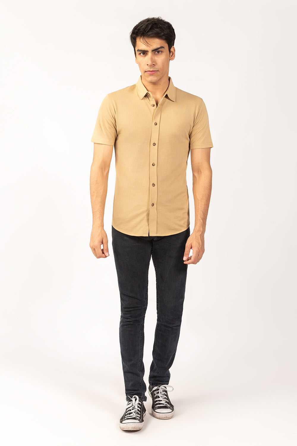 Knitted Khaki Shirt HS-CS-KNIT-D12