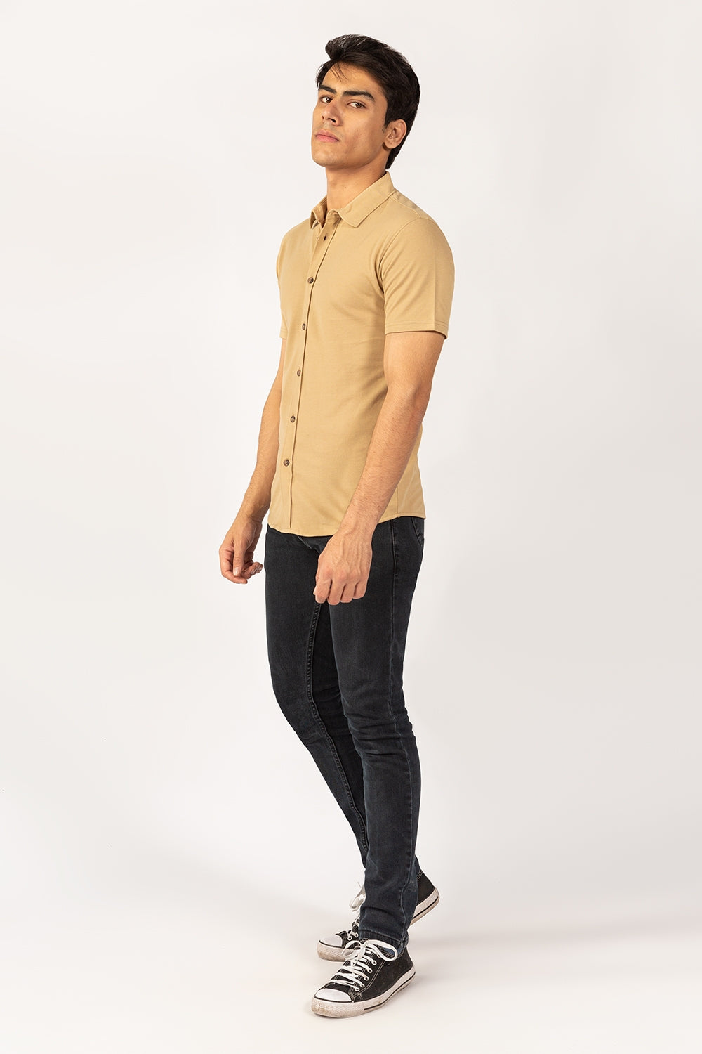 Knitted Khaki Shirt HS-CS-KNIT-D12