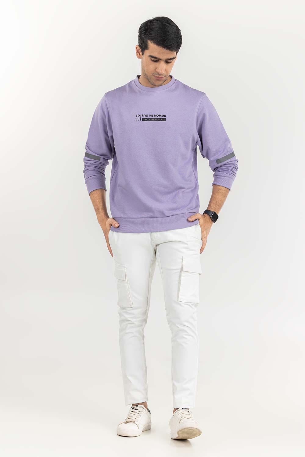 Lavender Basic Crew Neck SweatShirt SWS-F22-061