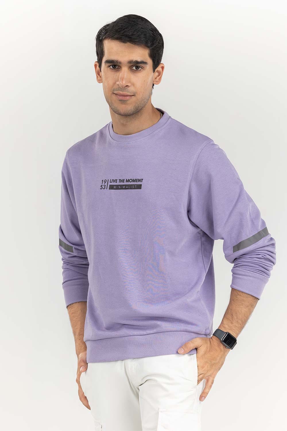 Lavender Basic Crew Neck SweatShirt SWS-F22-061