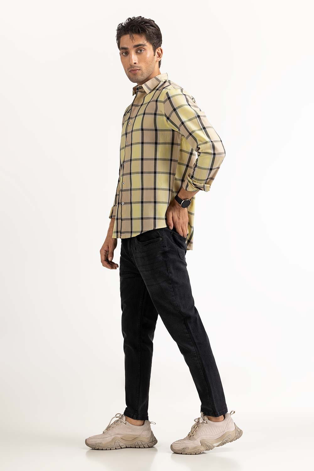 Lemon Yarn Dyed Checkered Casual Shirt MN-CS-YD23-001
