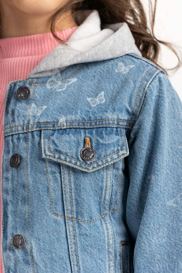 Junior Girl Light Blue Denim Jacket 224-410-047