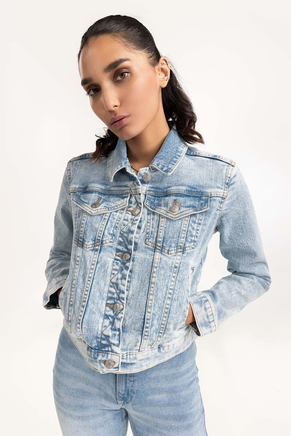 Light Blue Denim Jacket 224-210-010