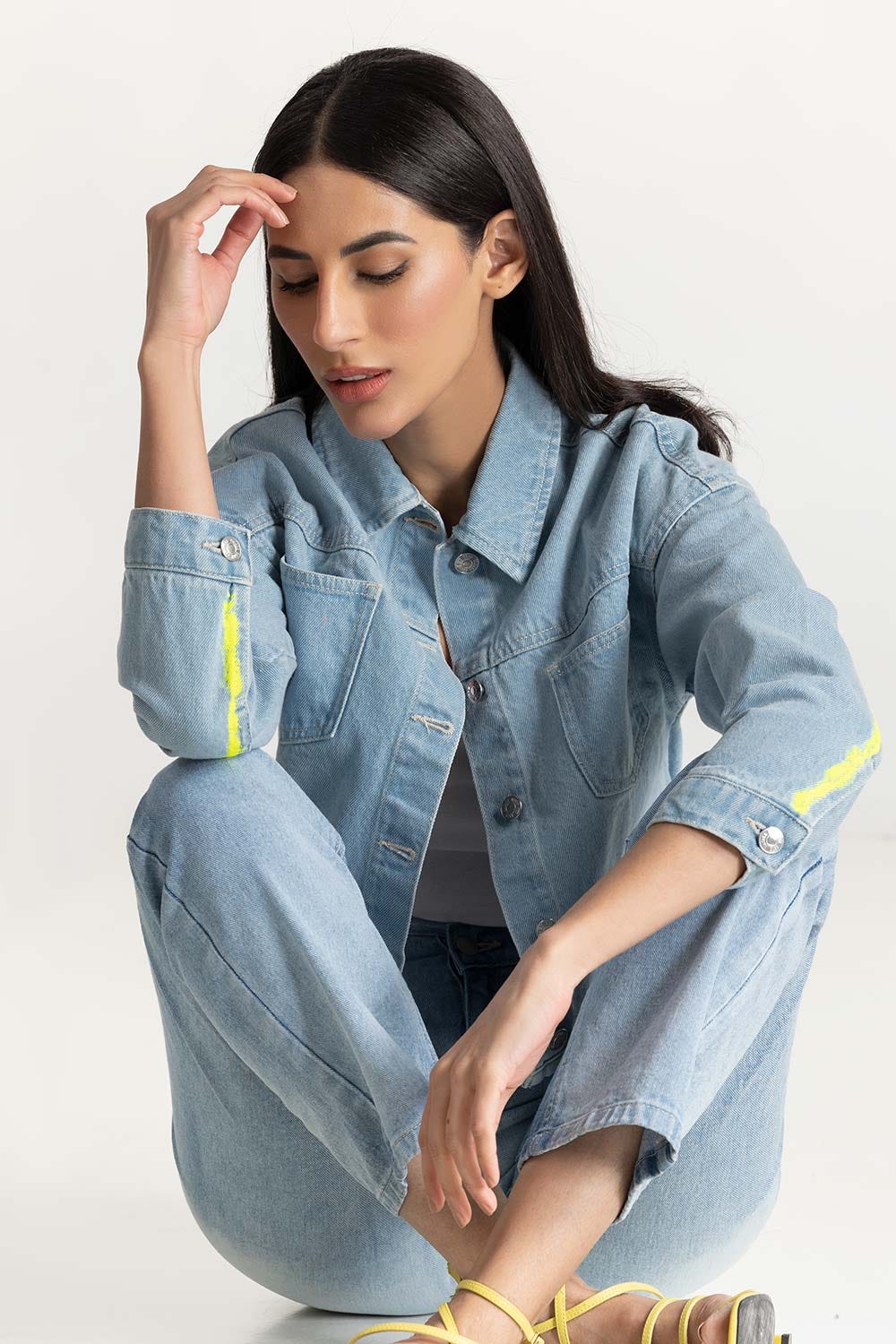 Light Blue Denim Jacket 224-210-029