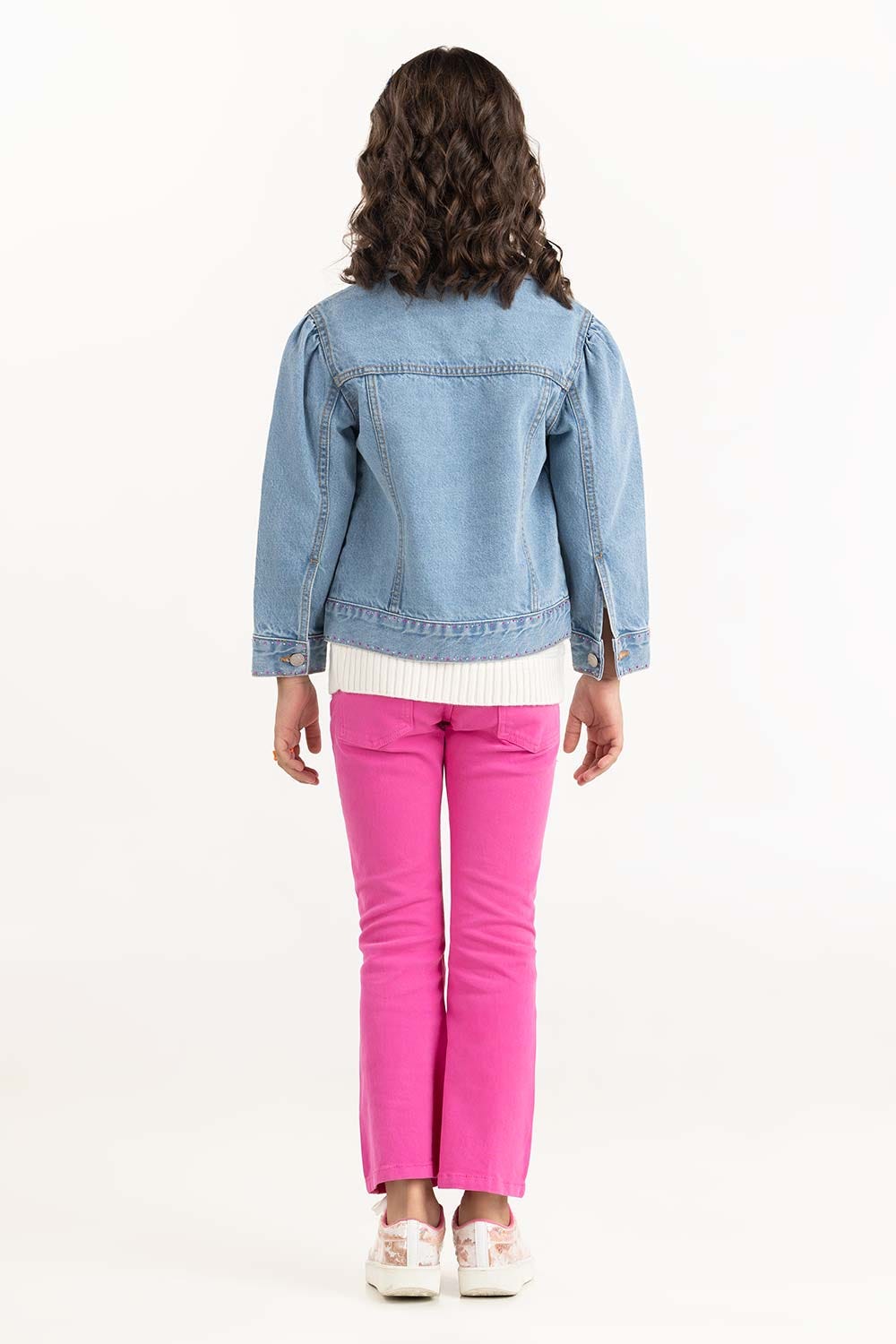 Junior Girl Light Blue High Fashion Denim Jacket 224-410-043