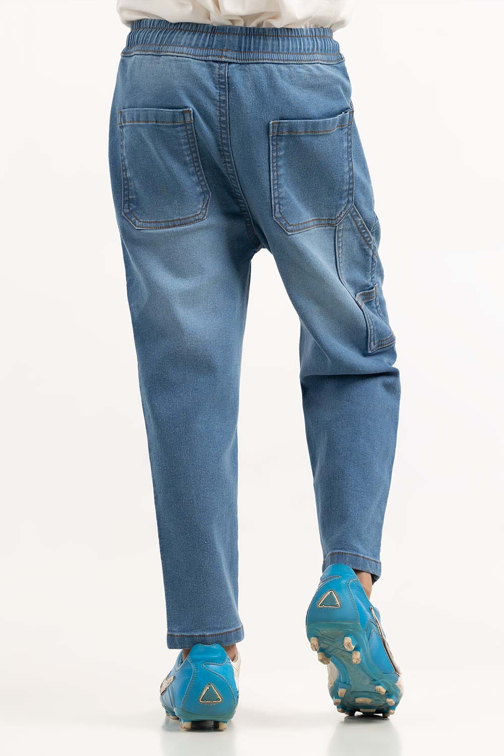 Junior Boy Light Blue Jeans With An Elastic Waistband 224-321-003