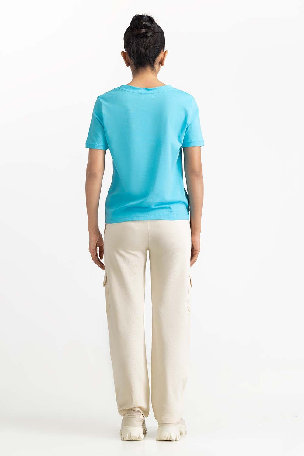 Light Blue Knit T-Shirt 231-213-010 A