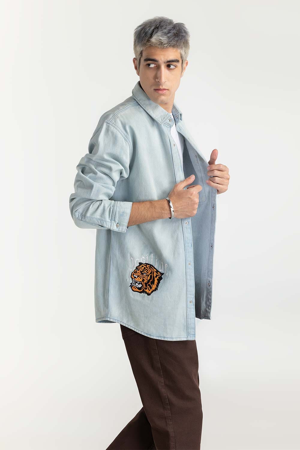 Light Blue Overshirt 224-117-010