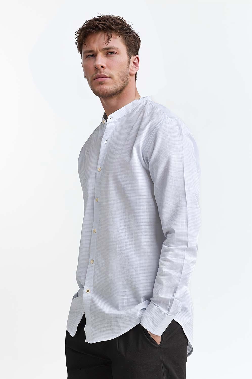 Light Blue Solid Casual Shirt MN-CS-SS24-042
