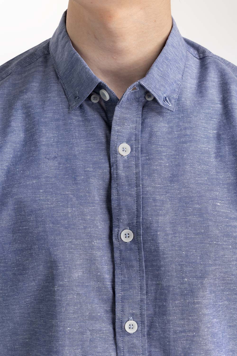 Light Blue Textured Button-Down Shirt 224-117-047