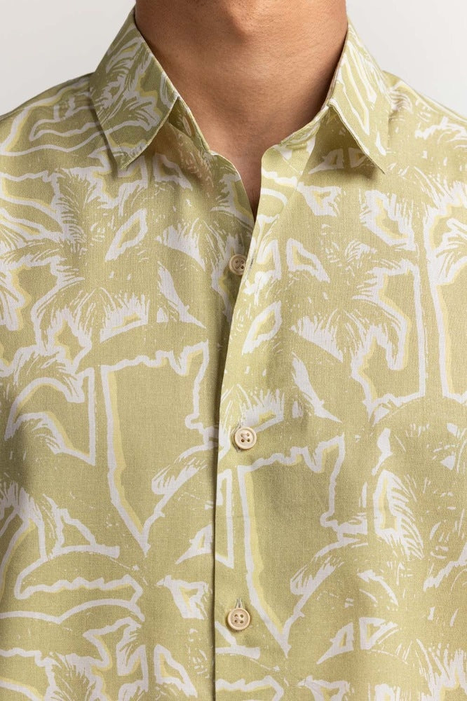 Light Green Printed Casual Shirt MN-CS-SS24-030