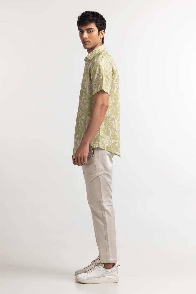 Light Green Printed Casual Shirt MN-CS-SS24-030