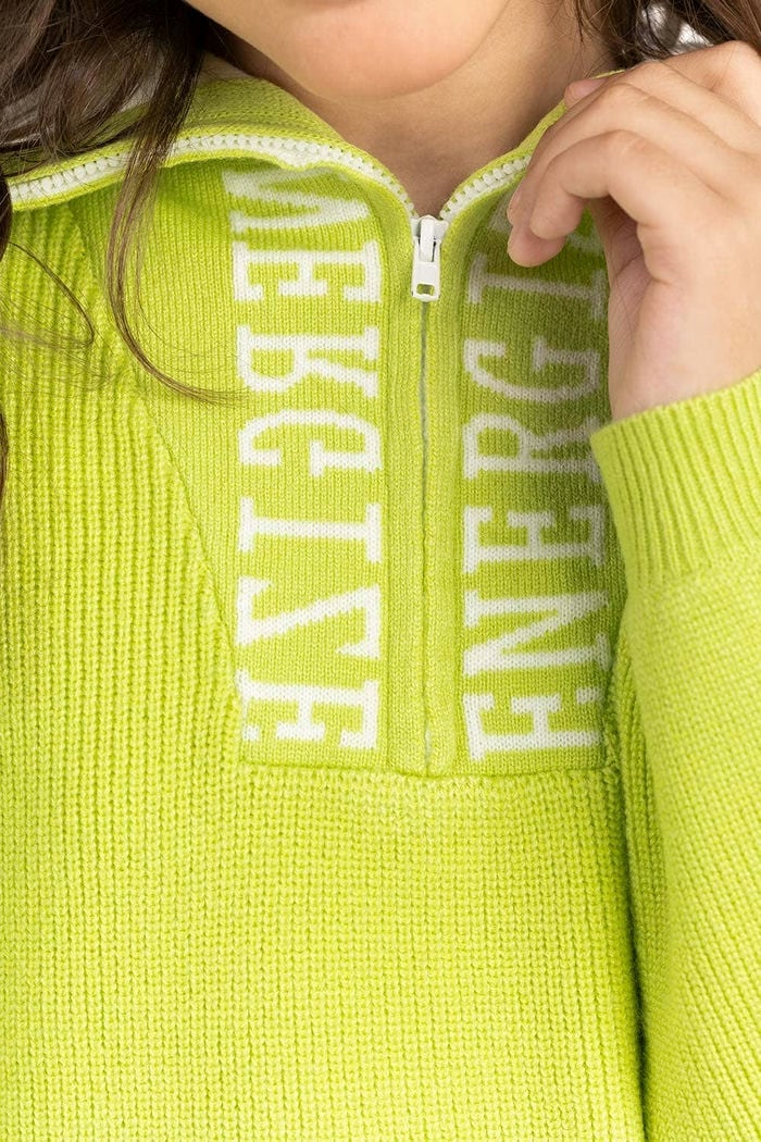 Junior Girl Light Green Sweater 224-411-031