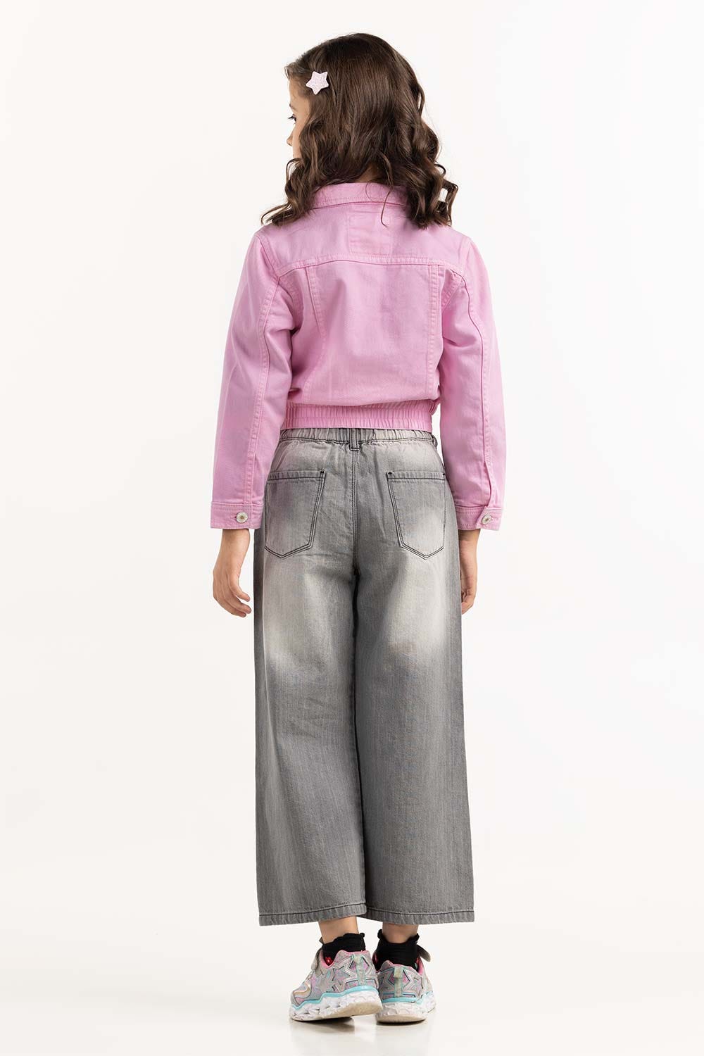 Junior Girl Light Grey Denim Jeans 224-421-012