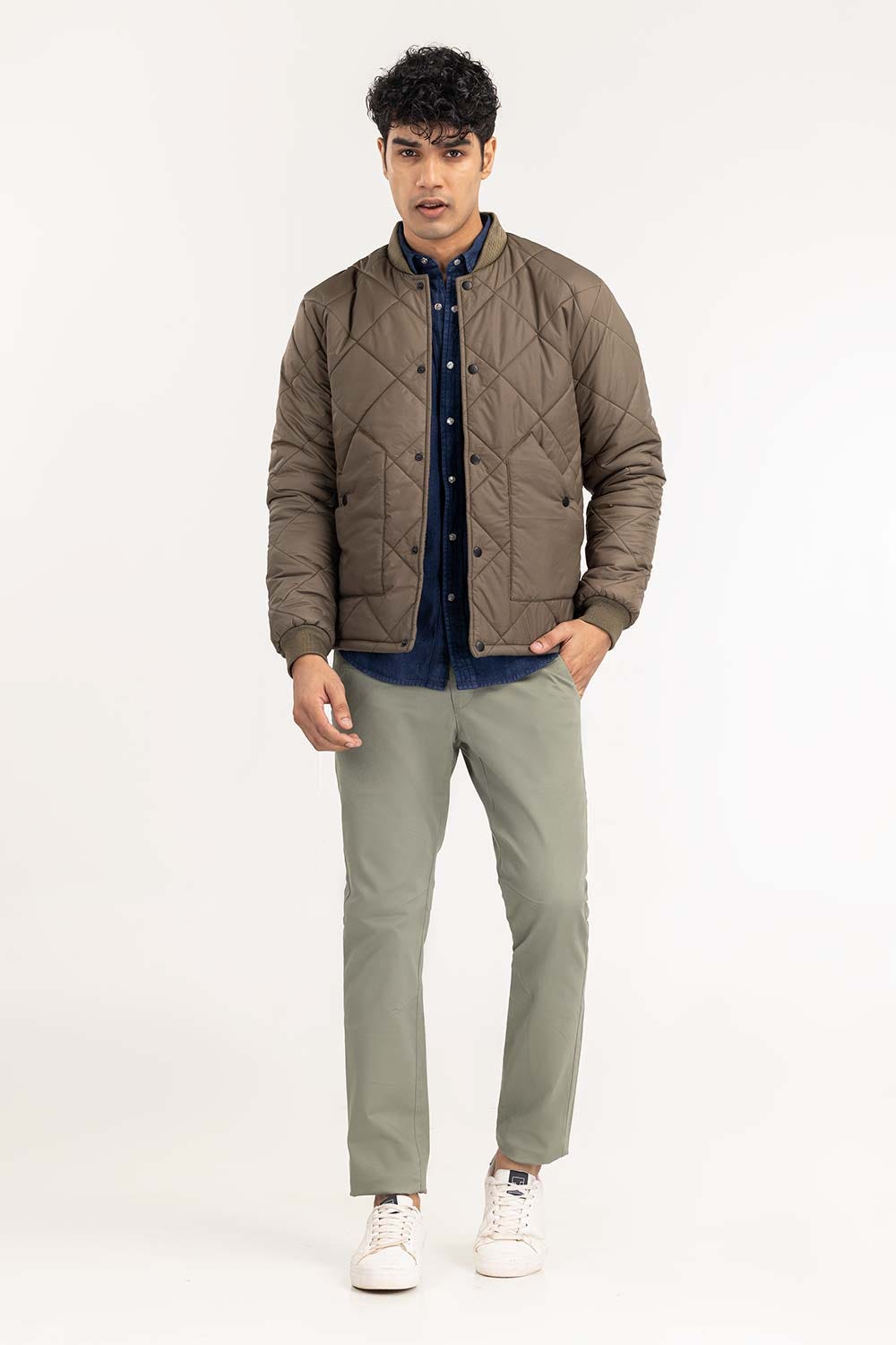 Light Olive Quilted Jacket JKT-WOV22-012