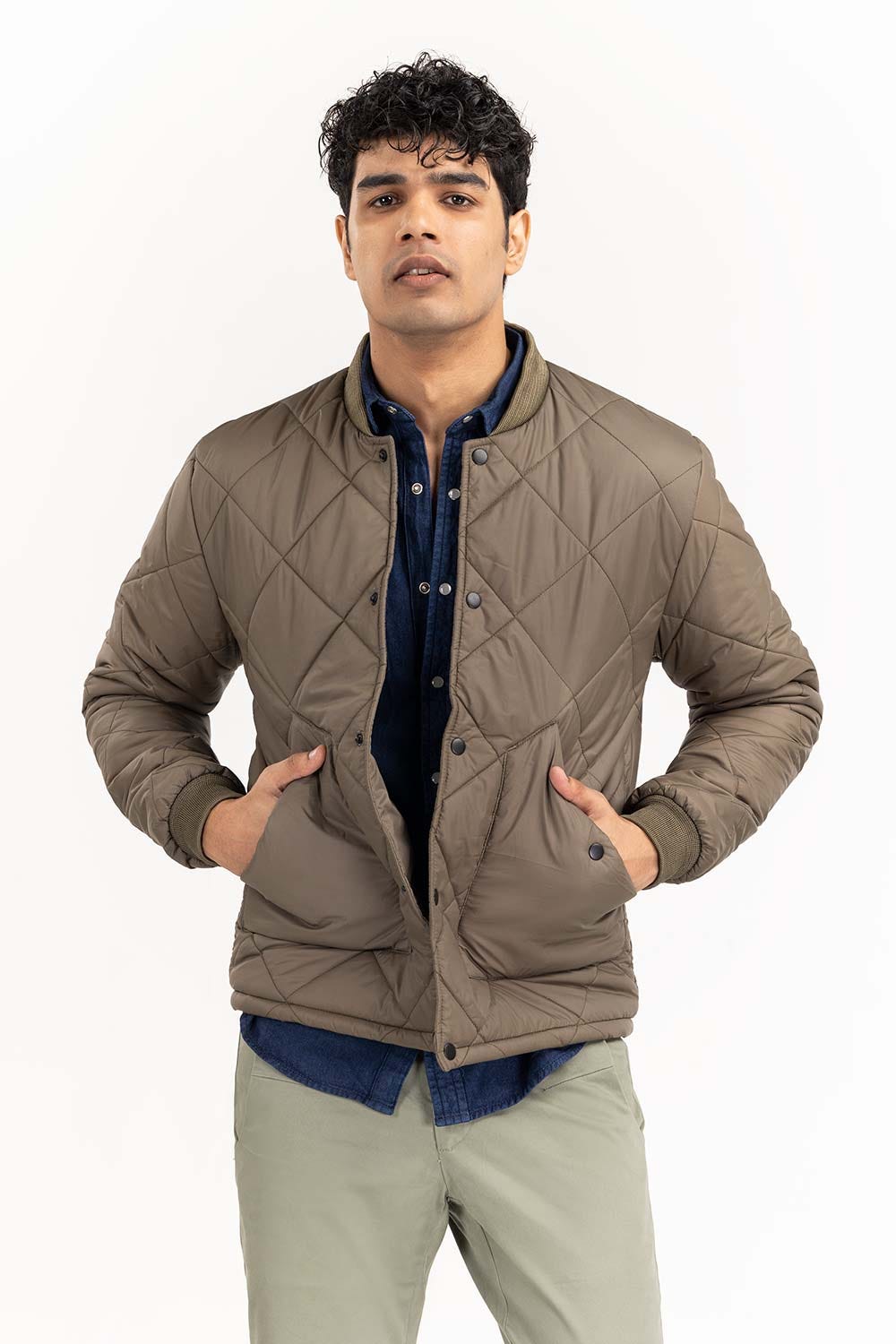 Light Olive Quilted Jacket JKT-WOV22-012