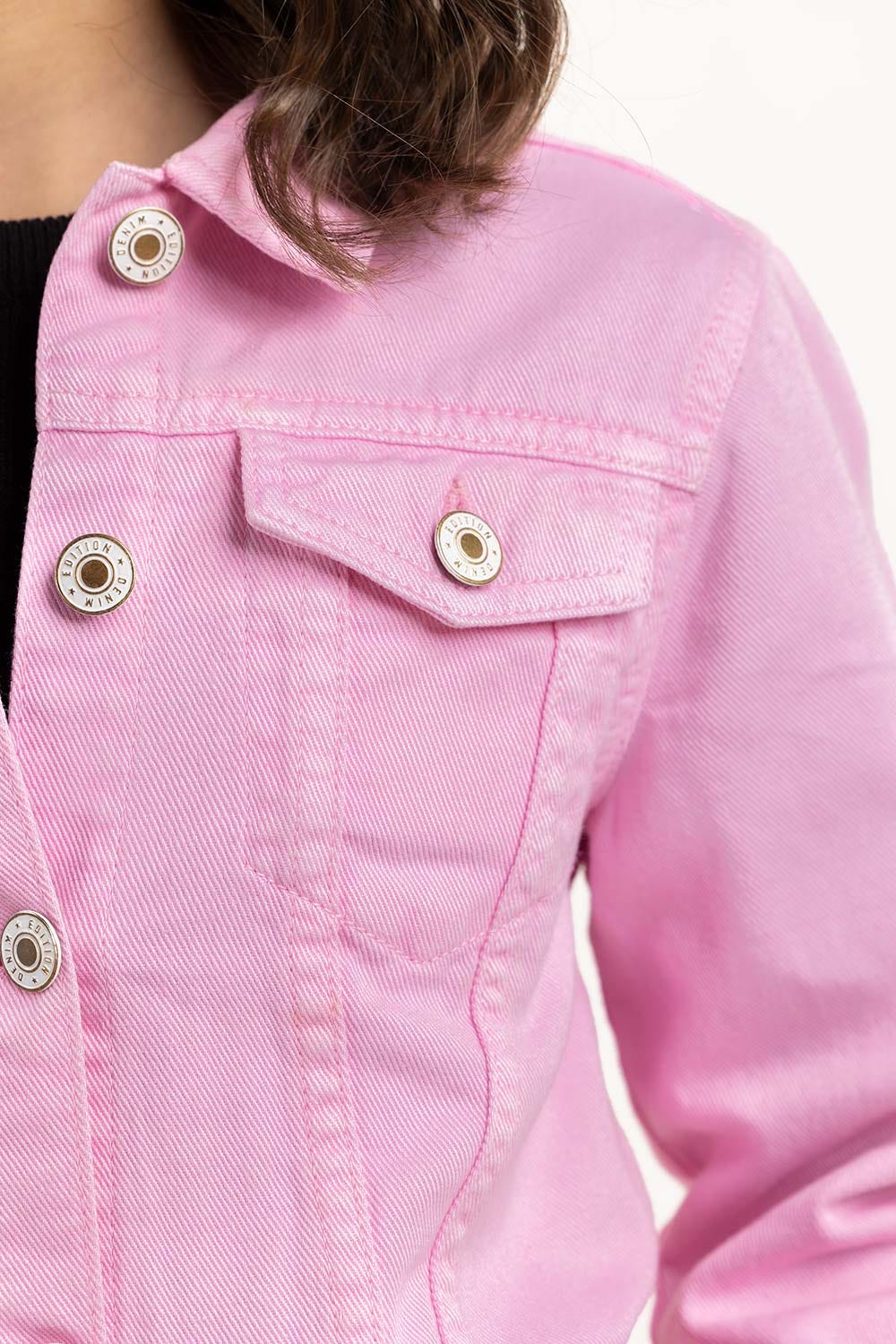 Girls Light Pink Non Denim Jacket 224-410-054