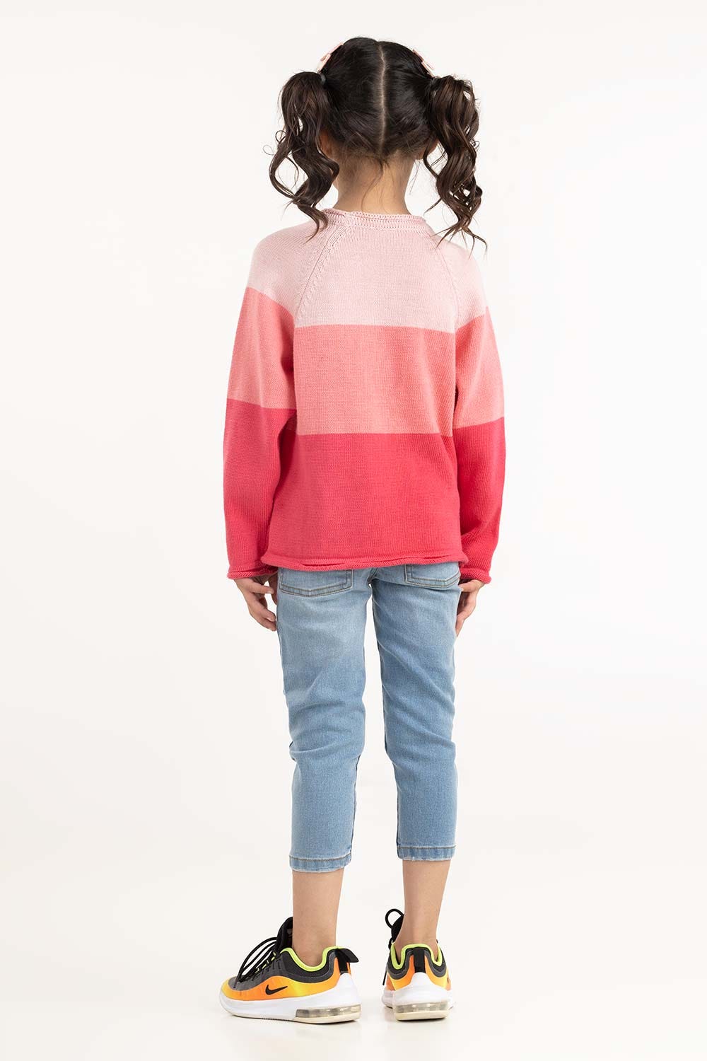 Toddler Girl Light Pink Wool Sweater With Round Neck 224-611-006