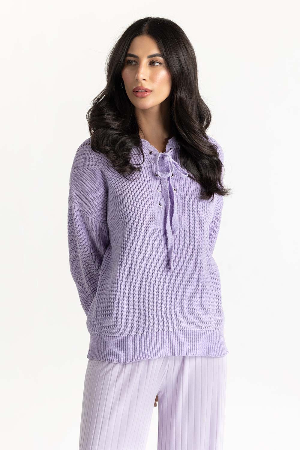 Lilac Knit Sweater 224-211-026