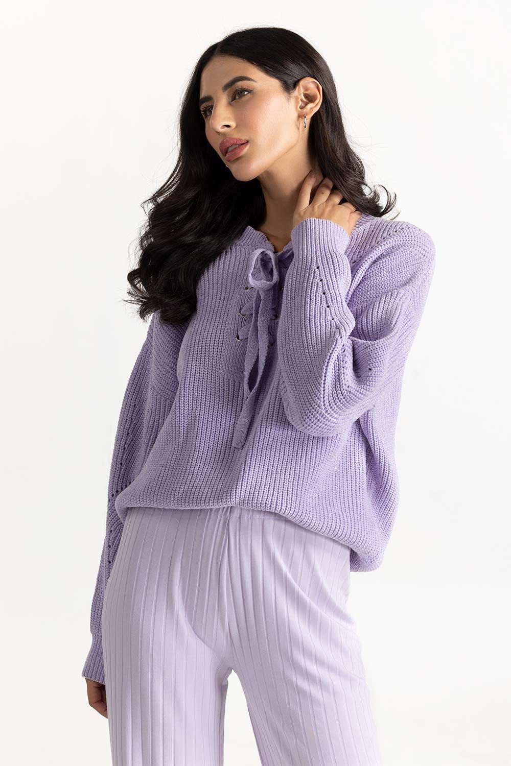 Lilac Knit Sweater 224-211-026