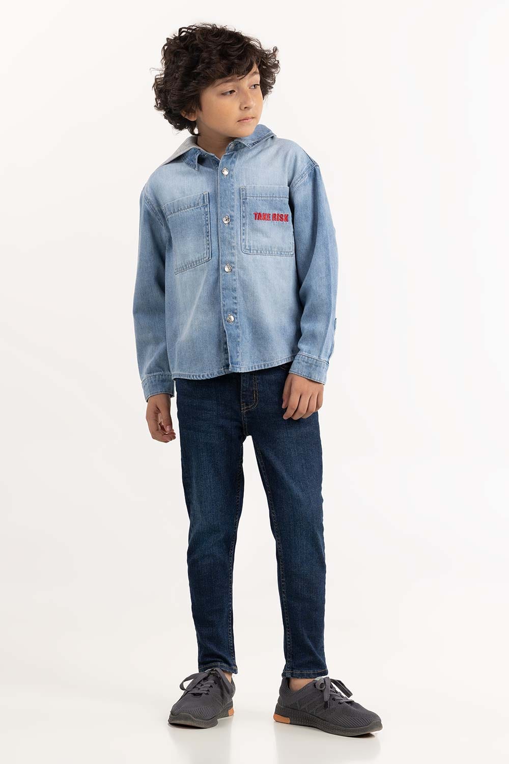 Junior Boy Light Wash Shirt 224 -317-002