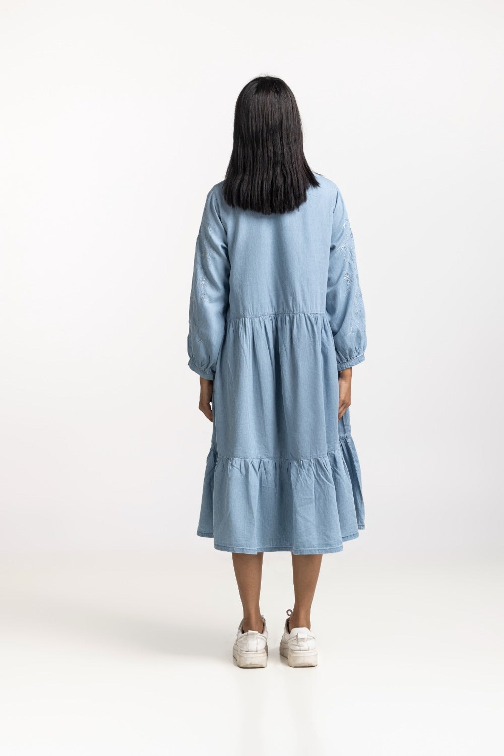 Light Weight Denim V-Dress WM-DRS-SS24-115