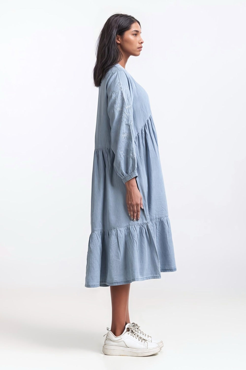 Light Weight Denim V-Dress WM-DRS-SS24-115