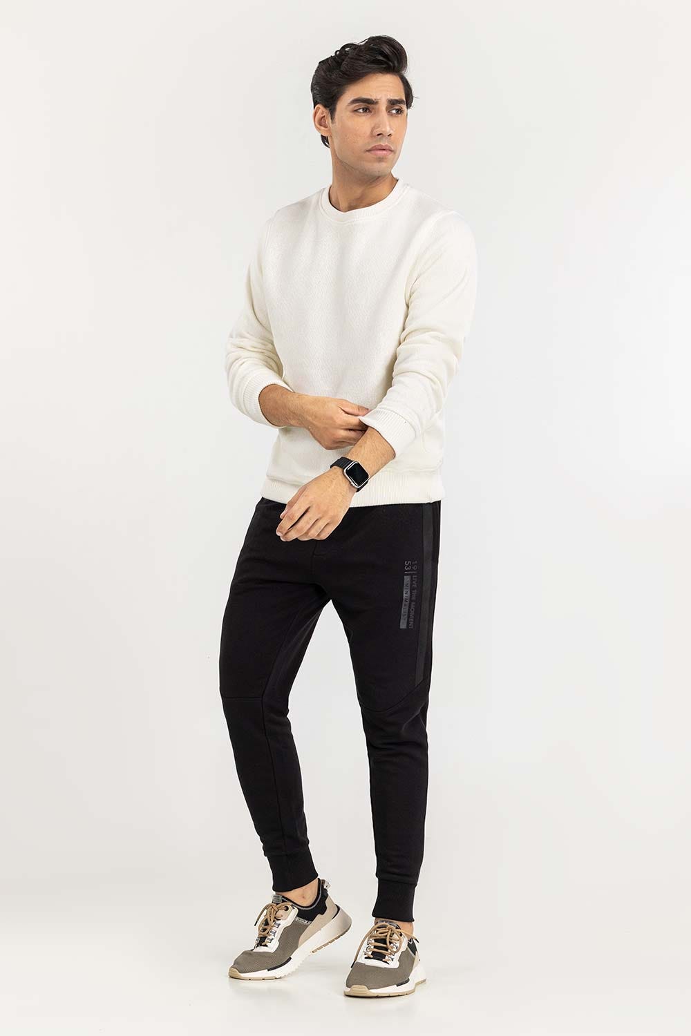 Lime Basic Knitted Sweat Shirt SWS-B22-086