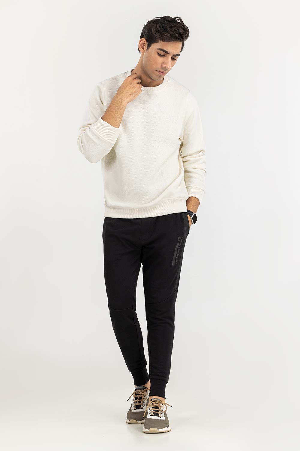 Lime Basic Knitted Sweat Shirt SWS-B22-086