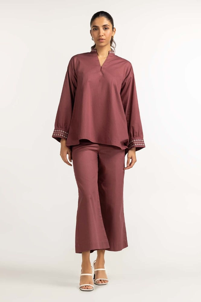 Maroon Basic Blouse WM-BLS23-007