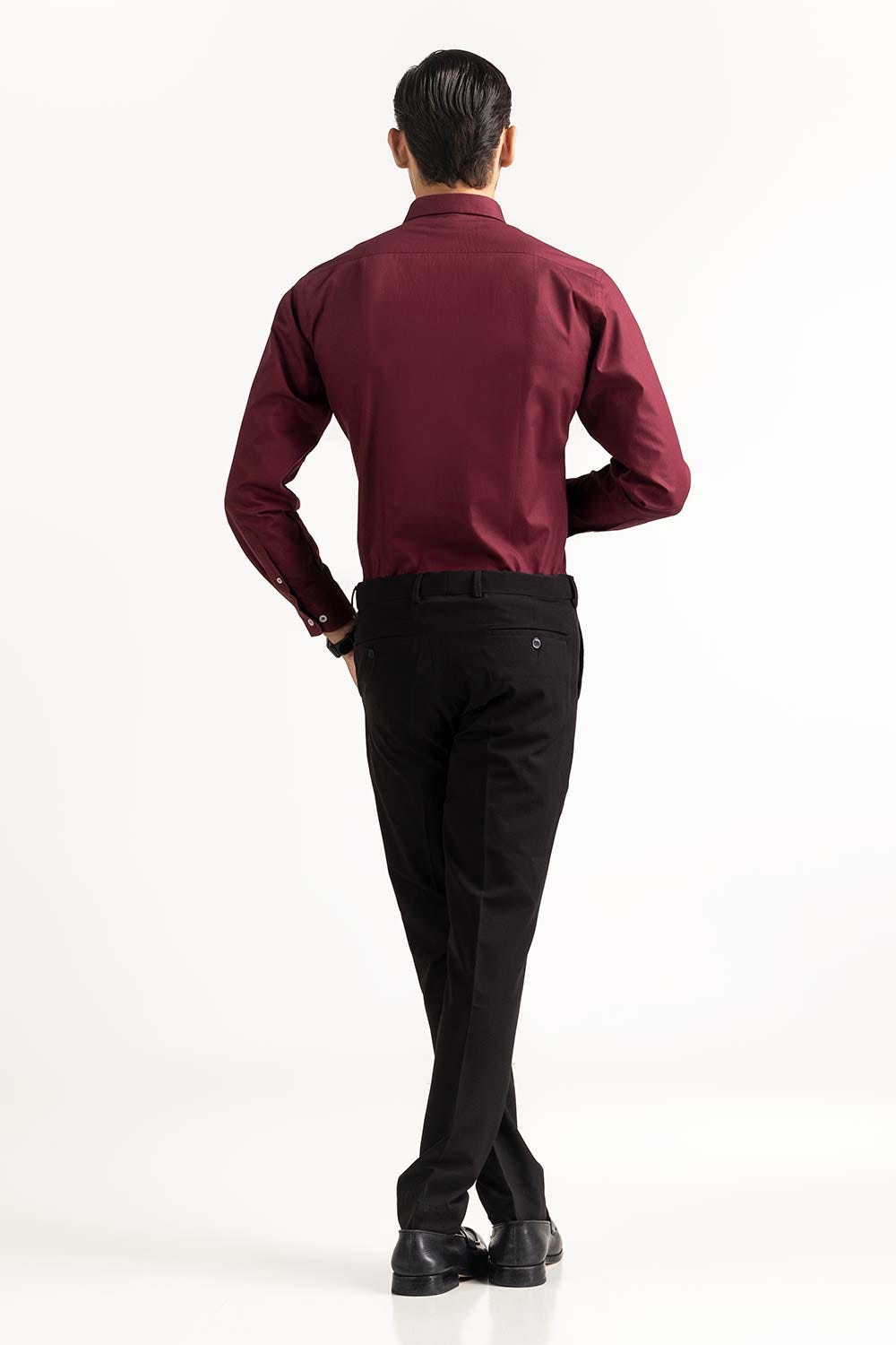 Maroon Basic Dyed Semi Formal Shirt MN-FS-PD23-001