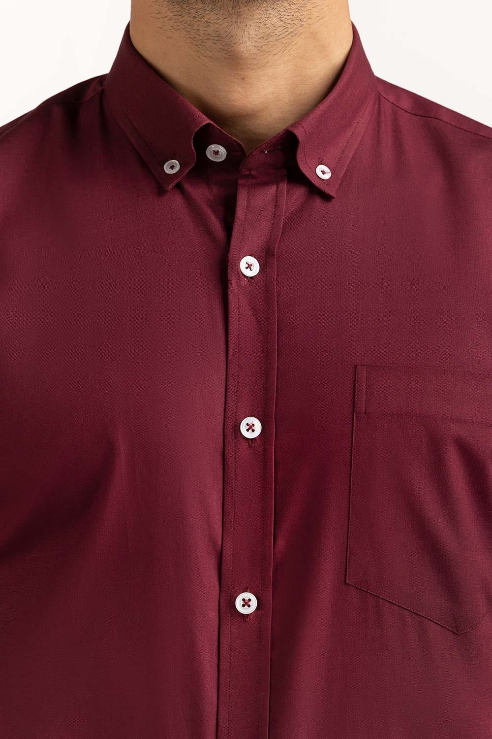 Maroon Basic Dyed Semi Formal Shirt MN-FS-PD23-001