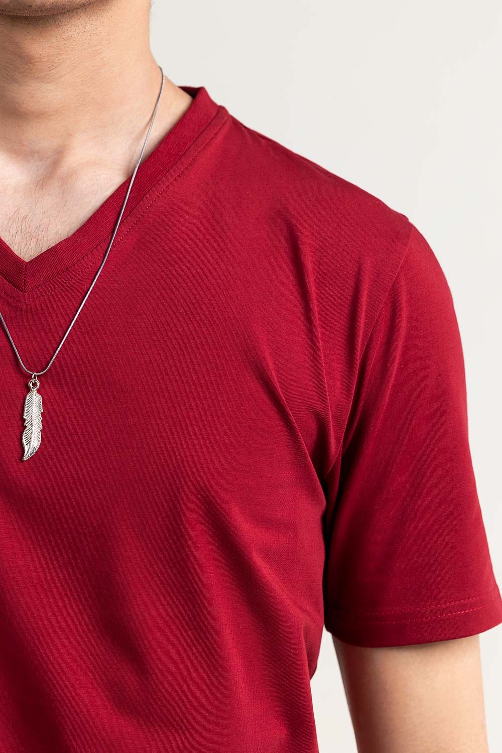 Maroon Basic Signature T-Shirt JVN-SIG-D040