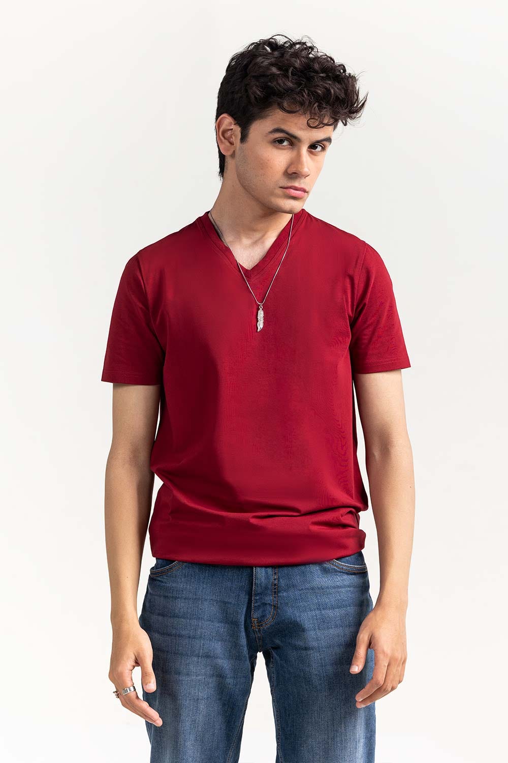 Maroon Basic Signature T-Shirt JVN-SIG-D040