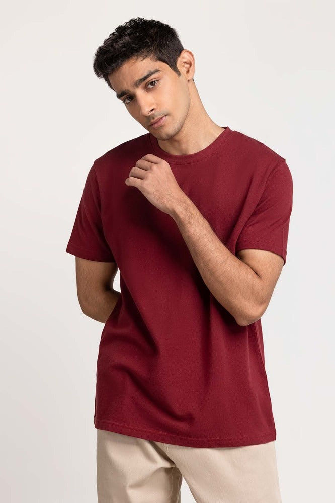 Maroon Basic Tee TS-CNPK24-068
