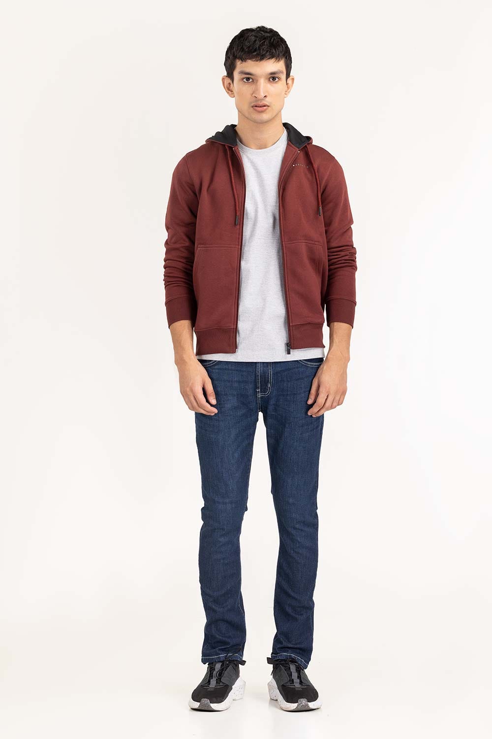 Maroon Basic  Zipup Hoodie JKT-KNTHZ22-007