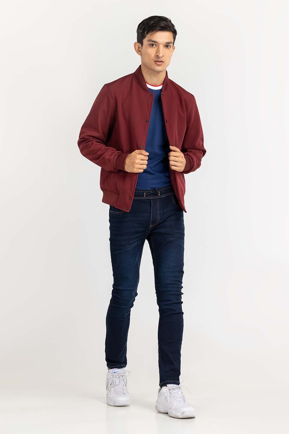 Maroon Bomber Jacket JKT-WOV22-010