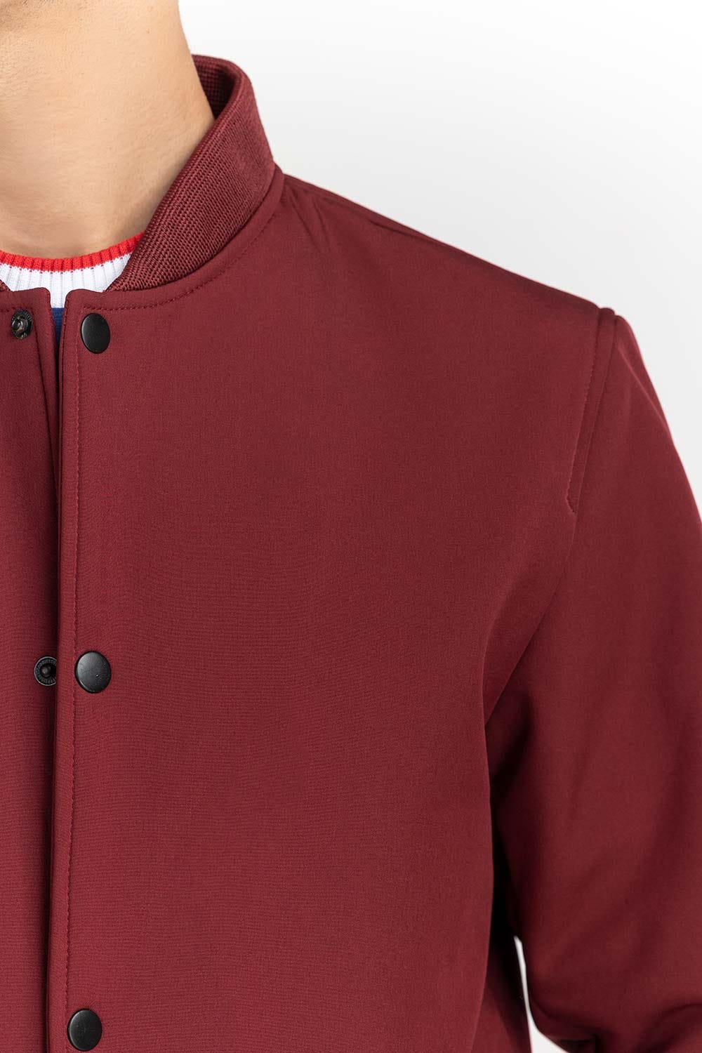 Maroon Bomber Jacket JKT-WOV22-010