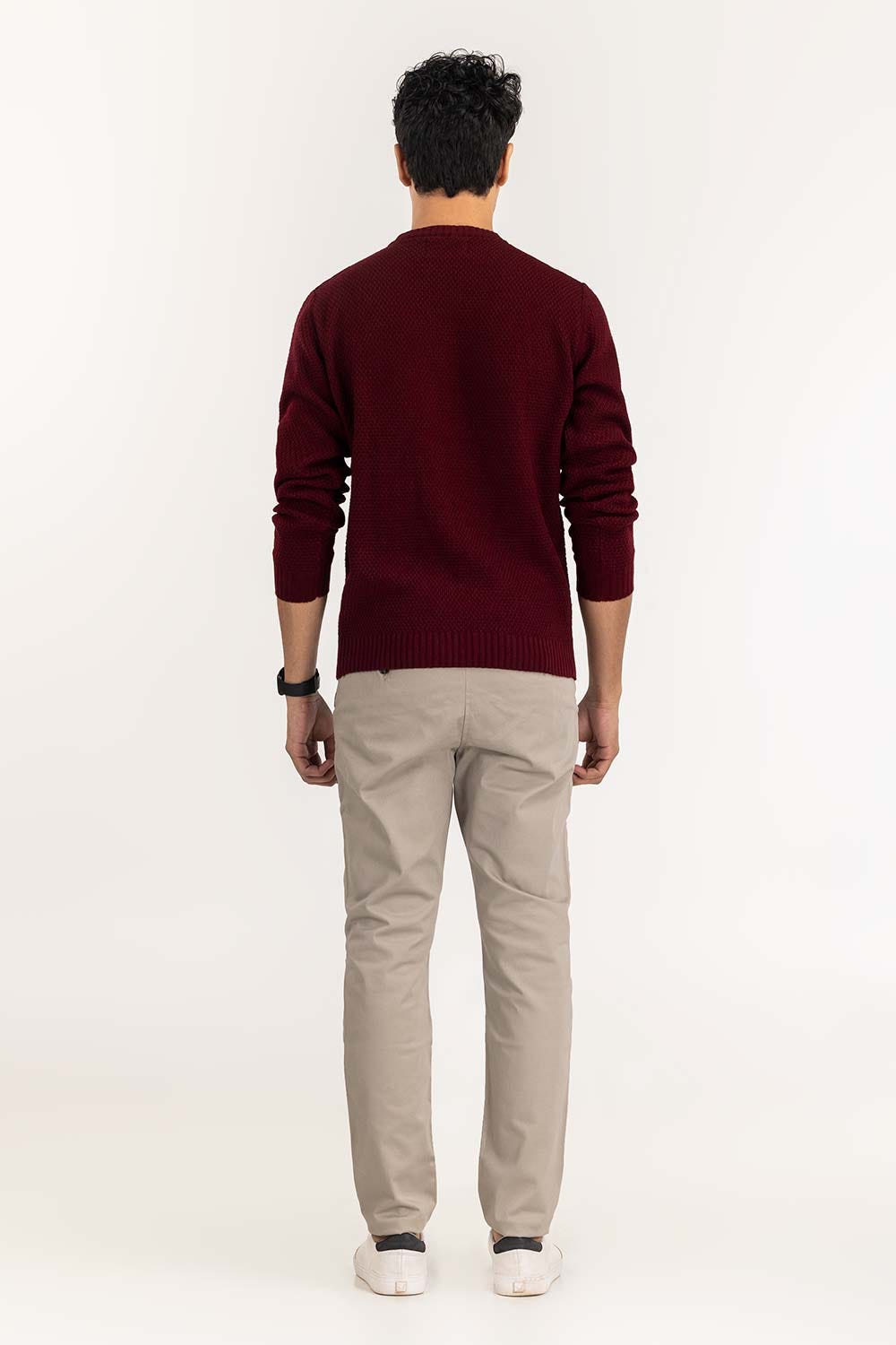 Maroon Cabling Crew Neck Sweater SWT-FFSOS22-146