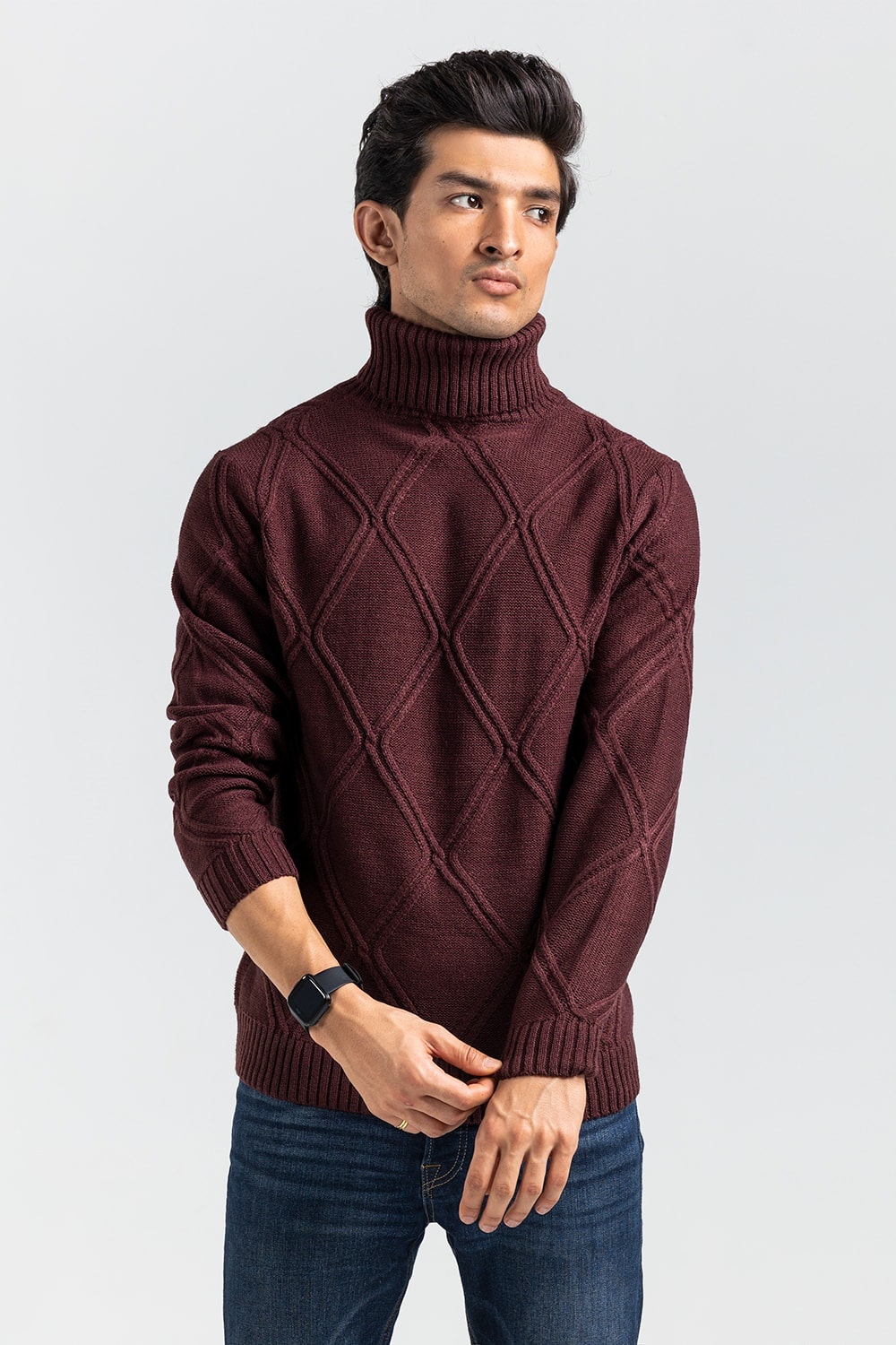 Maroon Fashion Sweater FS-SWT-ACR-FD-430-01