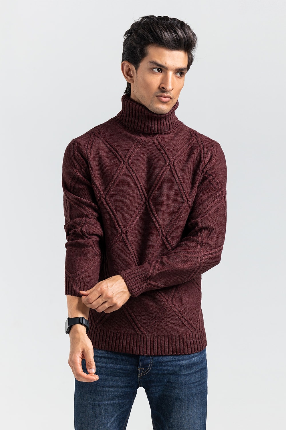 Maroon Fashion Sweater FS-SWT-ACR-FD-430-01