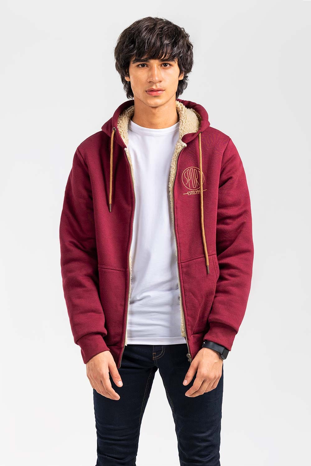 Maroon Fashion Zipper Hoodie JKT-HZJ-D44-01