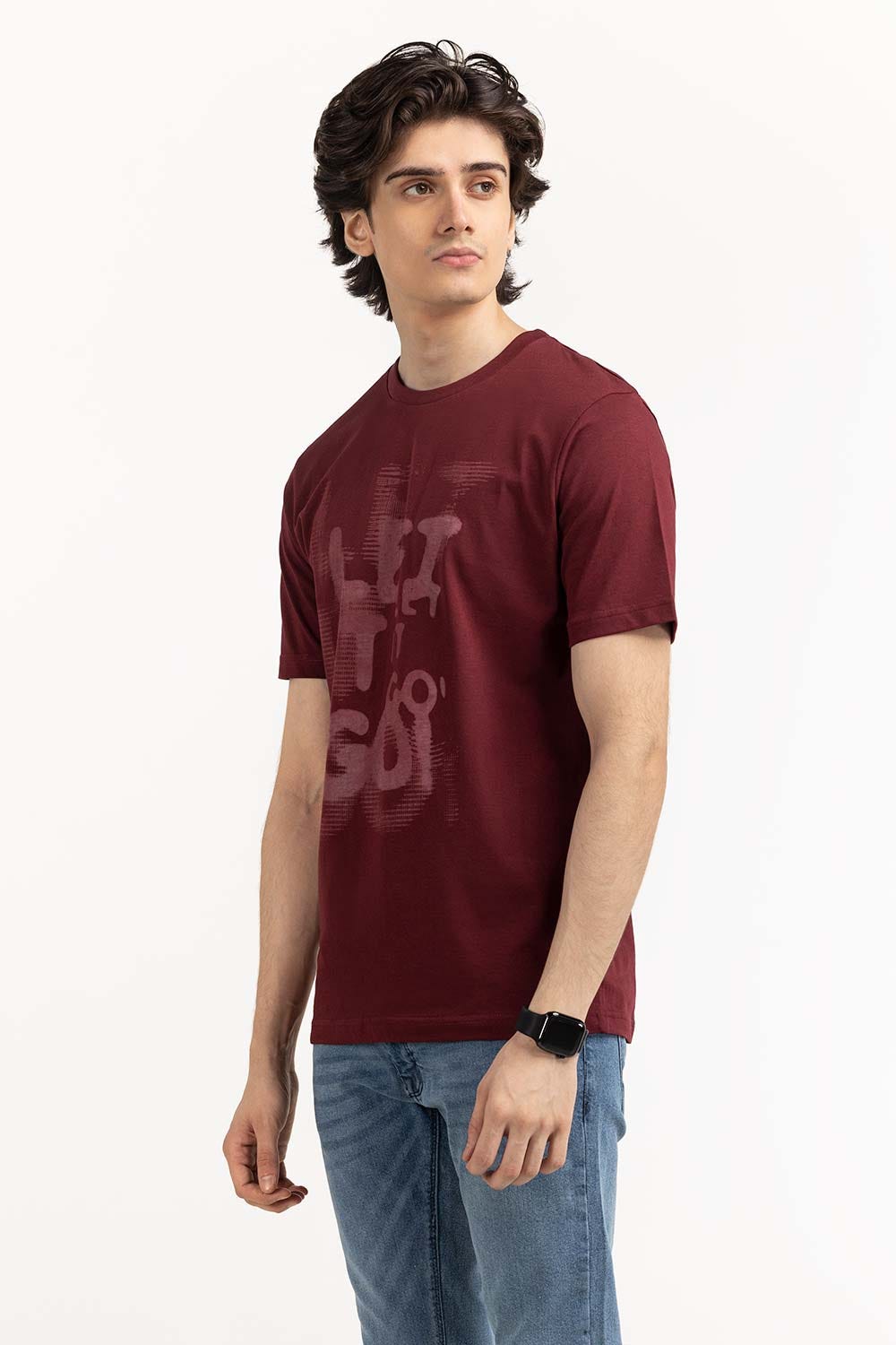 Maroon Graphic Tee TS-CNSJ23-114