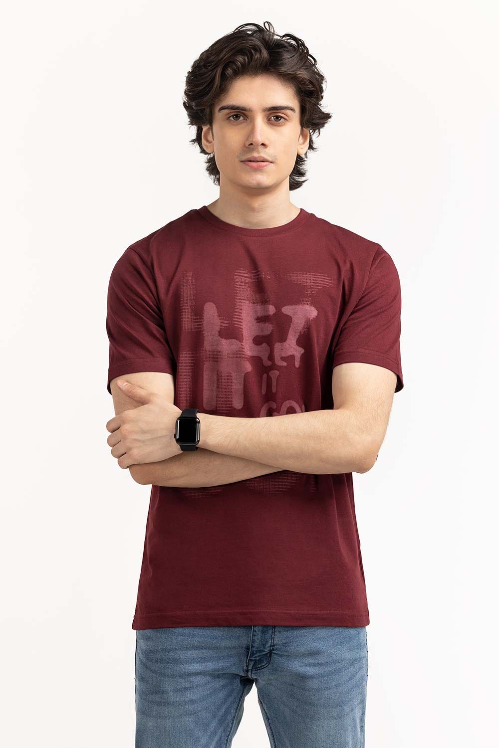 Maroon Graphic Tee TS-CNSJ23-114
