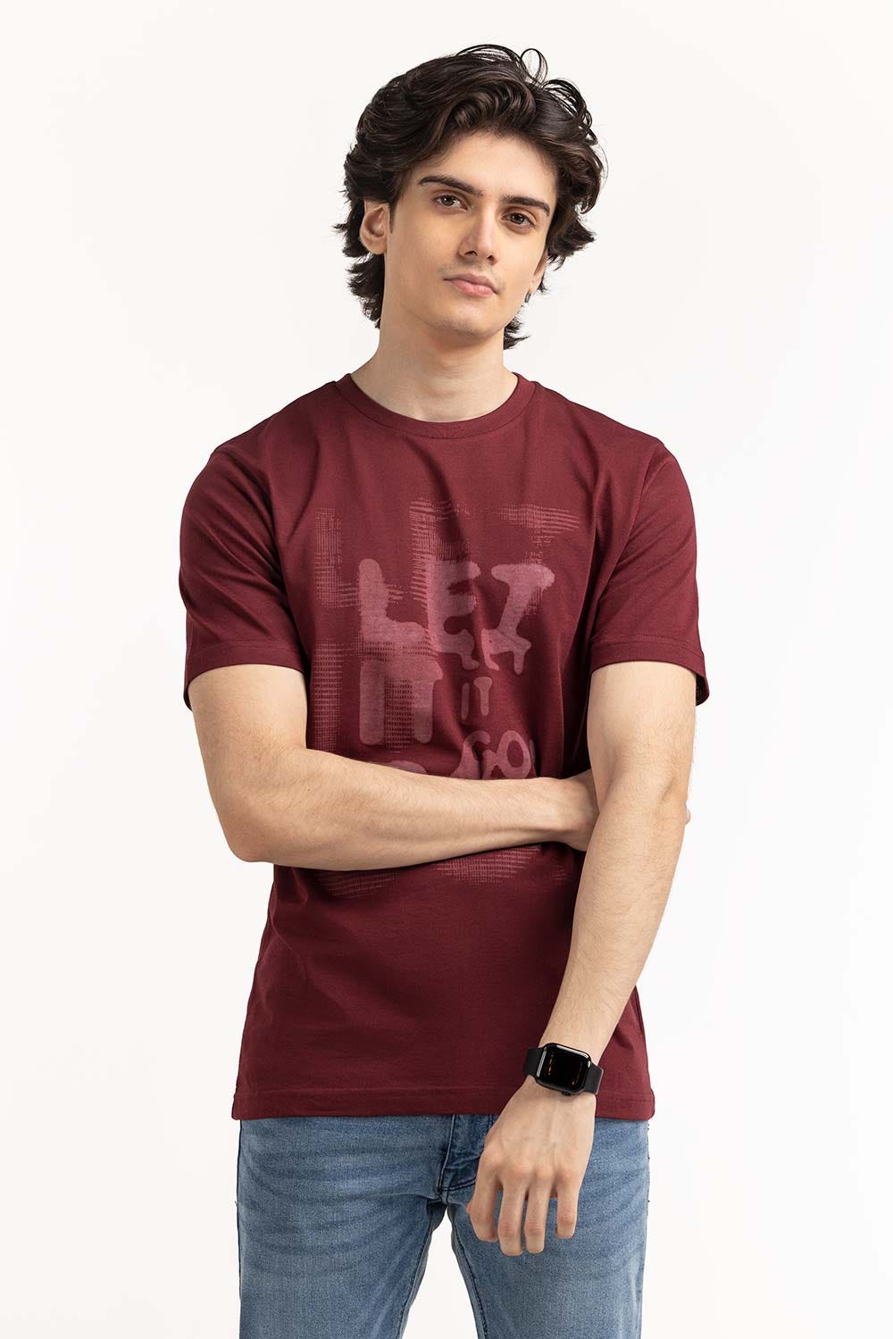 Maroon Graphic Tee TS-CNSJ23-114