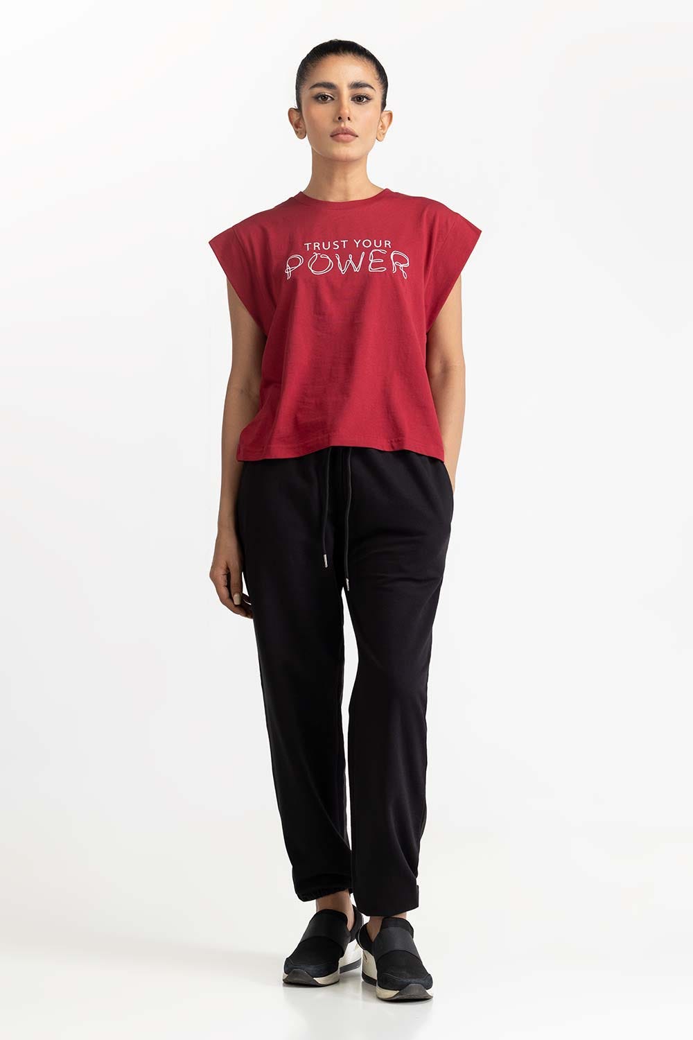 Maroon Knit T-Shirt 231-213-009