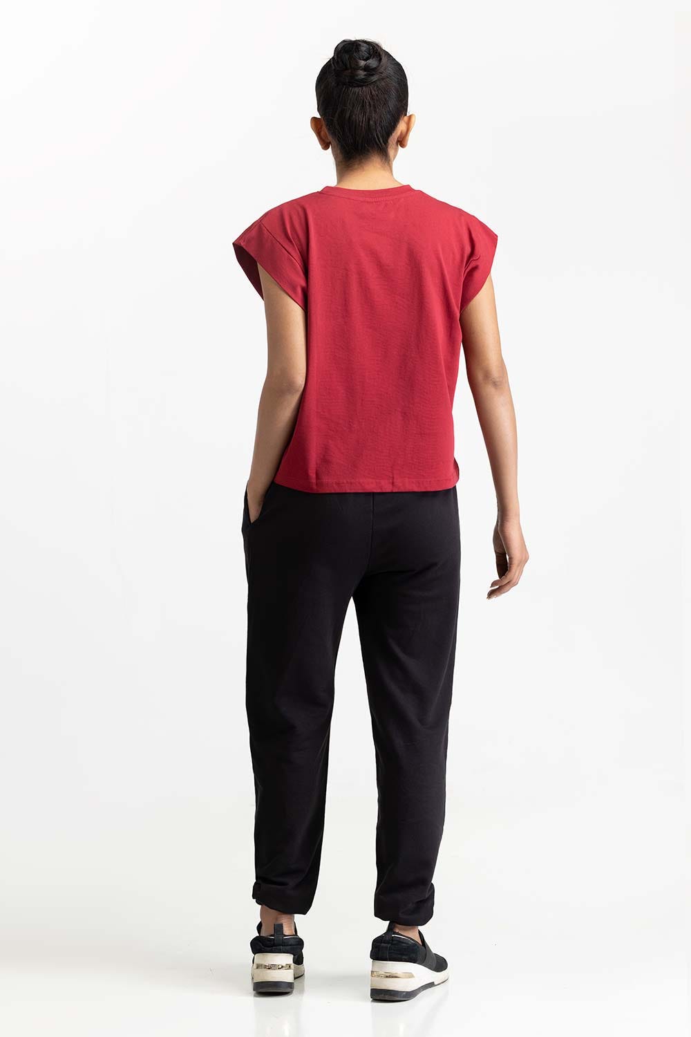 Maroon Knit T-Shirt 231-213-009