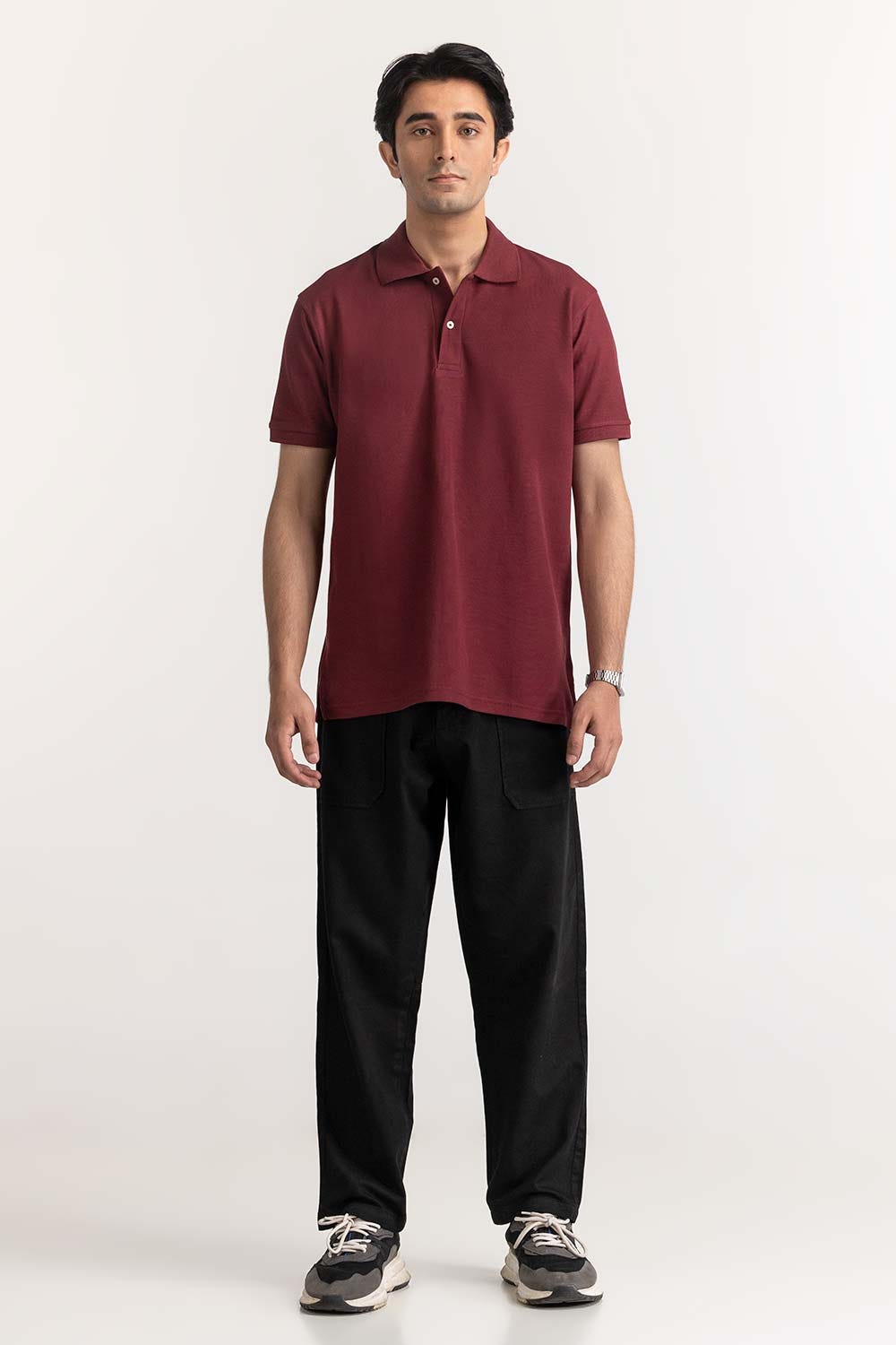 Maroon Signature Polo PS-SIGPK24-017