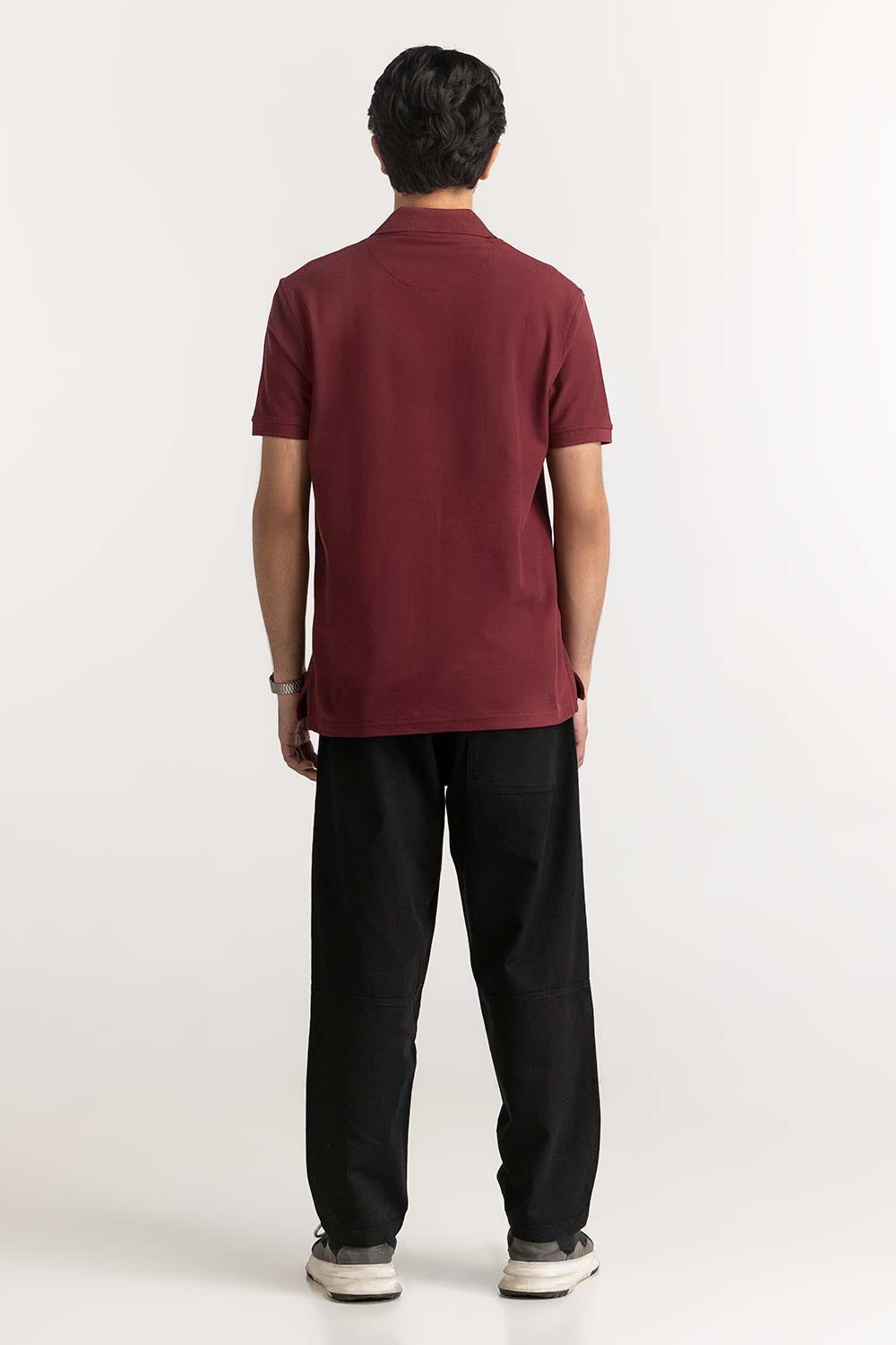 Maroon Signature Polo PS-SIGPK24-017